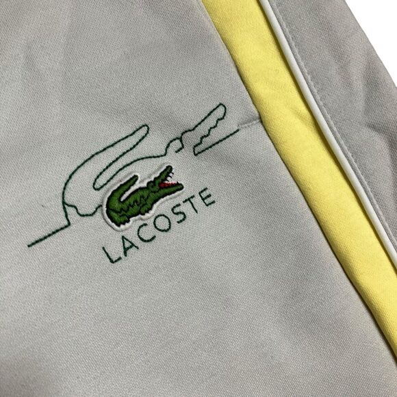 Lacoste Sweatpants L Yellow Colorblock Cotton Activewear Sporty Spring Grey NEW - Picture 11 of 16